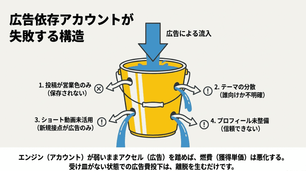 広告依存アカウントが失敗する構造 (1)