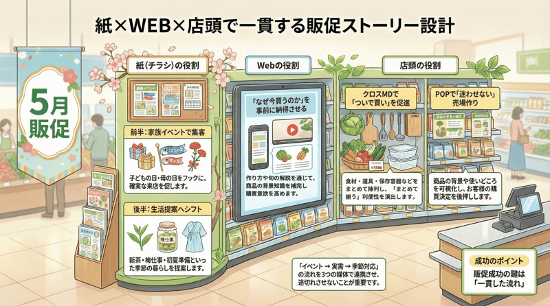 紙WEB店頭で一貫する販促ストーリー
