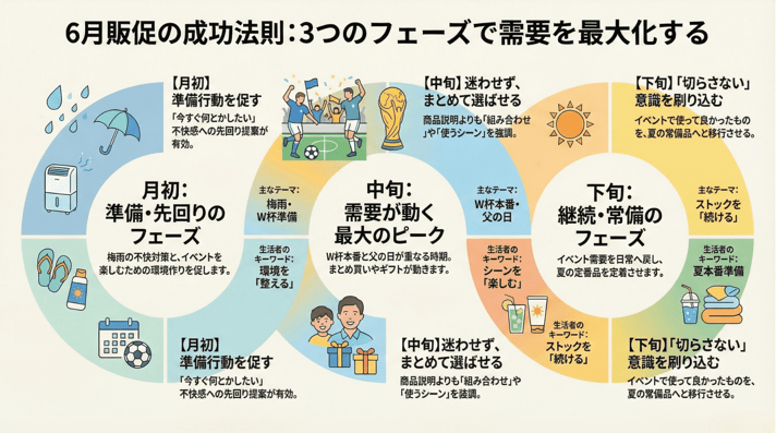 3. 月内で切り替える6月販促の考え方